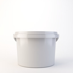 Generic White Cleaning Tub with Lid 3D Render