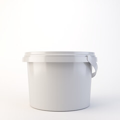 Generic White Cleaning Tub with Lid 3D Render