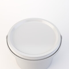 Generic White Cleaning Tub with Lid 3D Render
