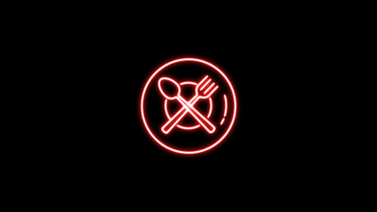 Glowing symbol with plate spoon and fork Icon Template Illustration Design