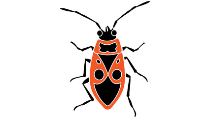 Vibrant orange and black insect illustration on white background