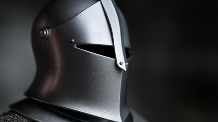 Medieval knight helmet isolated on a neutral background representing armor, history, and protection.
