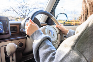 20代 女性 車 運転 顔なし イメージ
