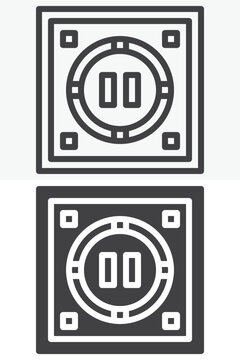 Sumo dohyo line and solid different style vector icon set