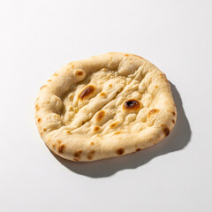 Freshly Baked Flatbread on White Background for Culinary Use