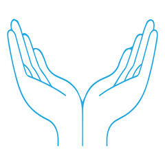 Open Hands Outline Symbolizing Care and Support