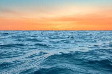 Serene Ocean View at Dusk with Gentle Waves Under a Colorful Sky at Sunset