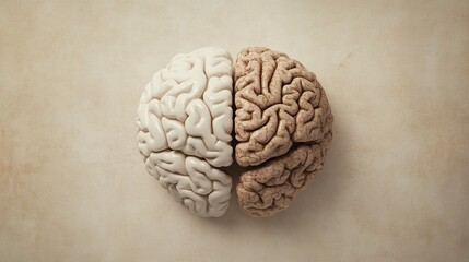 hemispheres. An artistic illustration of brain hemispheres representing the balance of logic and emotion. STEM education sheets, lab safety posters, designed for biotech research communications.