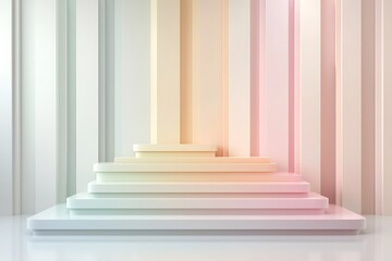 Modern Minimalist Background with Geometric Steps and Soft Gradient Lighting Effects