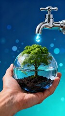 World Water Day Typography Illustration Save Water Campaign Poster