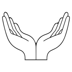 Open Hands Outline Symbolizing Care and Support