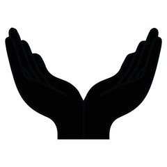 Open Hands Outline Symbolizing Care and Support
