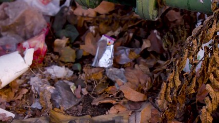 Trash from a homeless encampment