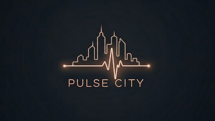 Pulse City logo with cityscape heartbeat.