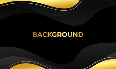 Elegant black and gold luxury wave background with abstract line. Modern dynamic wallpaper. Suitable for digital banners, templates, events, awards, invitations, web and pages