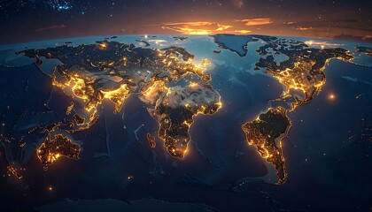 Earth at Night - A Stunning View of Global Urbanization.