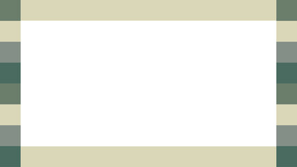 a rectangular border frame with a striped pattern. The left and right borders feature alternating horizontal stripes of dark green, green, and light green