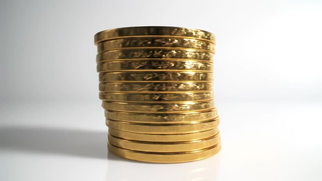 Stack of shiny gold coins