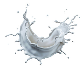 Dynamic Milk Splash on Blue Background