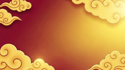 Tibetan New Year Background With Traditional Cloud Patterns and Festive Himalayan Motifs