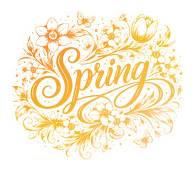 Hand Crafted Spring Lettering Artwork with Floral and Botanical Accents