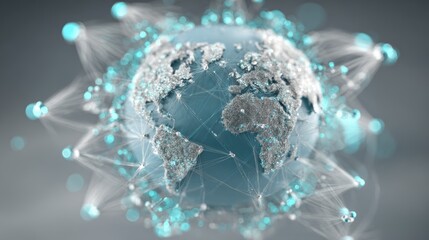 Global network connections radiating from central point