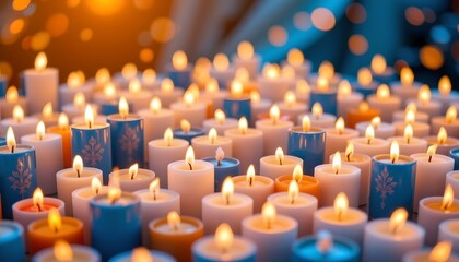 Warm Candlelit Scene Flickering Flames and Soft Glow