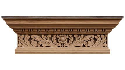 Intricate Wooden Carving Mantel Shelf Decorative Design