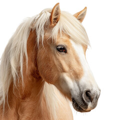 Obraz premium PNG of Close-up of a beautiful palomino horse with a flowing mane.