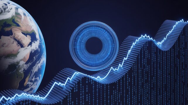Global data visualization with Earth and digital graph - Powered by Adobe