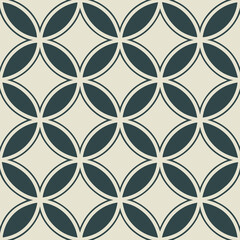 Seamless Geometric Pattern With Interlocking Circles, Modern Tile Design, Abstract Vector Background For Textiles