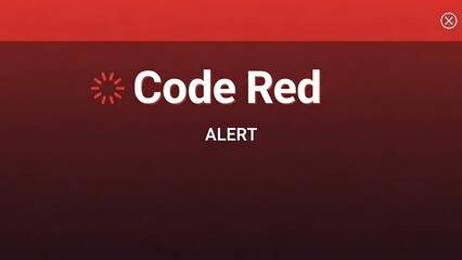 Code Red Alert Warning Signal Screen.