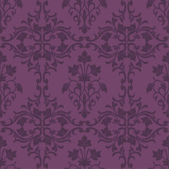 Refined Floral Vine Damask In Classic Delft Tile Style 