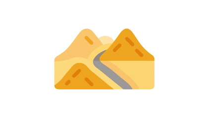 Winding road through majestic desert mountain peaks