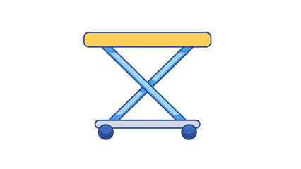 Modern folding table with wheels in vibrant colors