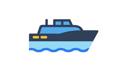 Modern boat sailing on calm waters smoothly