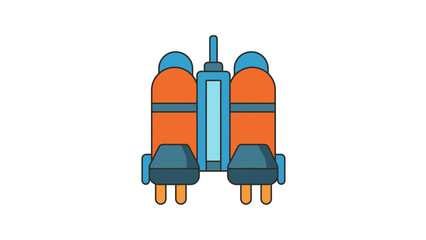 Modern electric vehicle charging station with orange batteries