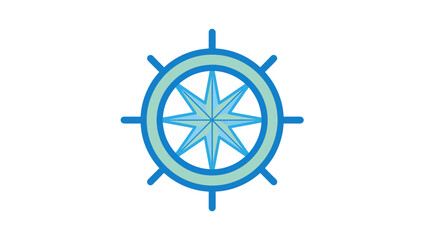 Modern blue compass navigation symbol for direction and guidance