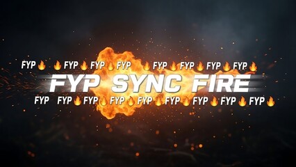 FYP Sync Fire Text Graphic Design.
