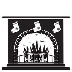 Fireplace Black Filled Vector Icon. fireplace mantel silhouette vector illustration. Mantelpiece symbol, logo illustration.