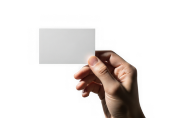 Hand showing a blank business card