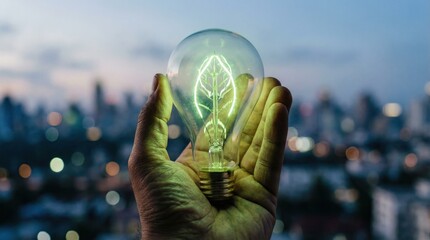 Innovative energy solutions urban skyline photography evening glow close-up sustainability