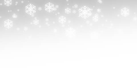 Falling Snowflakes Isolated on Transparent Background – Realistic Snow Overlay Effect