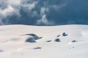 After snowfall in the mountains