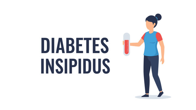 Diabetes Insipidus Medical Condition Illustration with Female Character.