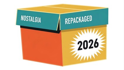 Nostalgia Repackaged for 2026 - A Conceptual Box Illustrating Future Trends.