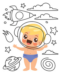 Doodle Drawing With Cartoon Baby