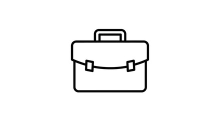 Minimalist Outline Briefcase Icon for Business, Professional Work, Office, and Career Concepts Vector Illustration