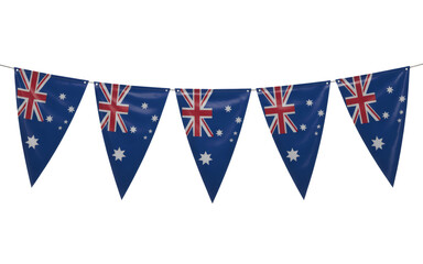 Obraz premium Celebrating Australia with festive flag bunting for national holidays and spirited sporting events, perfect for patriotic displays