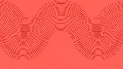 Abstract Coral Wave Pattern with Concentric Lines.